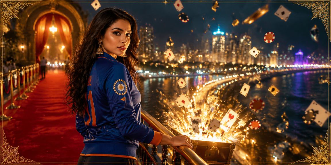 Neon lights illustrating live cricket betting during IPL at Mumbai